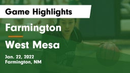 Farmington  vs West Mesa  Game Highlights - Jan. 22, 2022
