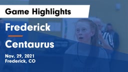 Frederick  vs Centaurus  Game Highlights - Nov. 29, 2021