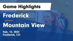 Frederick  vs Mountain View  Game Highlights - Feb. 15, 2022