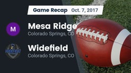 Recap: Mesa Ridge  vs. Widefield  2017