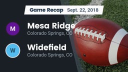 Recap: Mesa Ridge  vs. Widefield  2018