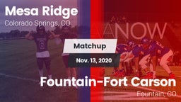 Matchup: Mesa Ridge vs. Fountain-Fort Carson  2020