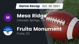 Recap: Mesa Ridge  vs. Fruita Monument  2021