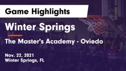 Winter Springs  vs The Master's Academy - Oviedo Game Highlights - Nov. 22, 2021