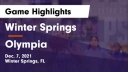 Winter Springs  vs Olympia  Game Highlights - Dec. 7, 2021