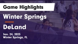 Winter Springs  vs DeLand  Game Highlights - Jan. 24, 2023
