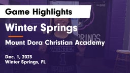 Winter Springs  vs Mount Dora Christian Academy Game Highlights - Dec. 1, 2023