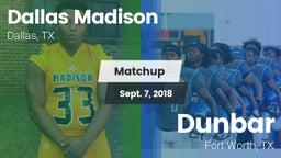 Matchup: Madison vs. Dunbar  2018