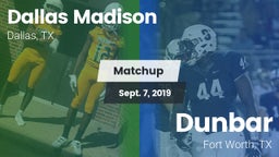 Matchup: Madison vs. Dunbar  2019