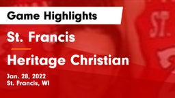 St. Francis  vs Heritage Christian  Game Highlights - Jan. 28, 2022