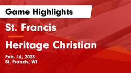 St. Francis  vs Heritage Christian  Game Highlights - Feb. 16, 2023
