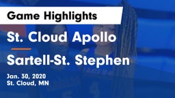 St. Cloud Apollo  vs Sartell-St. Stephen  Game Highlights - Jan. 30, 2020