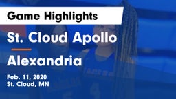 St. Cloud Apollo  vs Alexandria  Game Highlights - Feb. 11, 2020