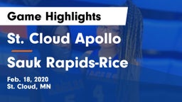 St. Cloud Apollo  vs Sauk Rapids-Rice  Game Highlights - Feb. 18, 2020