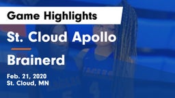 St. Cloud Apollo  vs Brainerd  Game Highlights - Feb. 21, 2020