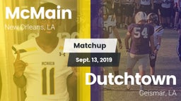 Matchup: McMain vs. Dutchtown  2019
