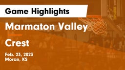 Marmaton Valley  vs Crest  Game Highlights - Feb. 23, 2023