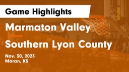 Marmaton Valley  vs Southern Lyon County Game Highlights - Nov. 30, 2023