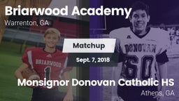 Matchup: Briarwood Academy vs. Monsignor Donovan Catholic HS 2018