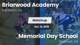 Matchup: Briarwood Academy vs. Memorial Day School 2018