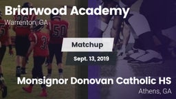 Matchup: Briarwood Academy vs. Monsignor Donovan Catholic HS 2019