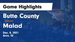 Butte County  vs Malad Game Highlights - Dec. 8, 2021