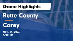 Butte County  vs Carey  Game Highlights - Nov. 14, 2023