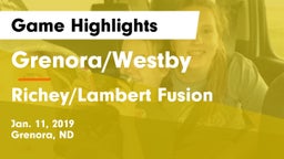 Grenora/Westby  vs Richey/Lambert Fusion Game Highlights - Jan. 11, 2019