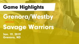 Grenora/Westby  vs Savage Warriors Game Highlights - Jan. 19, 2019