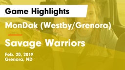 MonDak (Westby/Grenora) vs Savage Warriors Game Highlights - Feb. 20, 2019