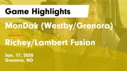 MonDak (Westby/Grenora) vs Richey/Lambert Fusion Game Highlights - Jan. 17, 2020