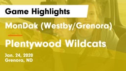 MonDak (Westby/Grenora) vs Plentywood Wildcats Game Highlights - Jan. 24, 2020