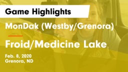MonDak (Westby/Grenora) vs Froid/Medicine Lake  Game Highlights - Feb. 8, 2020