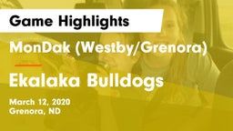 MonDak (Westby/Grenora) vs Ekalaka Bulldogs Game Highlights - March 12, 2020