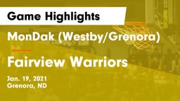 MonDak (Westby/Grenora) vs Fairview Warriors Game Highlights - Jan. 19, 2021
