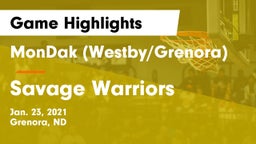 MonDak (Westby/Grenora) vs Savage Warriors Game Highlights - Jan. 23, 2021