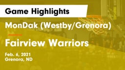 MonDak (Westby/Grenora) vs Fairview Warriors Game Highlights - Feb. 6, 2021