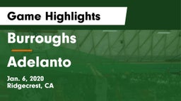 Burroughs  vs Adelanto  Game Highlights - Jan. 6, 2020
