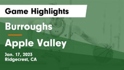 Burroughs  vs Apple Valley  Game Highlights - Jan. 17, 2023