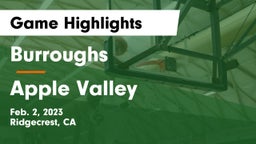 Burroughs  vs Apple Valley  Game Highlights - Feb. 2, 2023