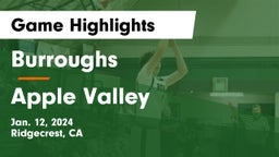 Burroughs  vs Apple Valley  Game Highlights - Jan. 12, 2024