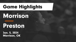 Morrison  vs Preston  Game Highlights - Jan. 5, 2024