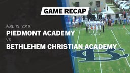 Recap: Piedmont Academy  vs. Bethlehem Christian Academy  2016