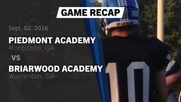 Recap: Piedmont Academy  vs. Briarwood Academy  2016