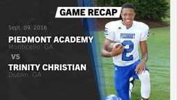 Recap: Piedmont Academy  vs. Trinity Christian  2016