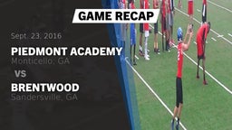 Recap: Piedmont Academy  vs. Brentwood  2016
