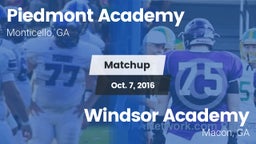 Matchup: Piedmont Academy vs. Windsor Academy  2016