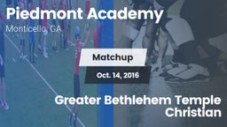 Matchup: Piedmont Academy vs. Greater Bethlehem Temple Christian 2016