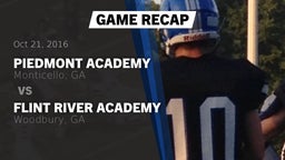 Recap: Piedmont Academy  vs. Flint River Academy  2016