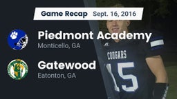 Recap: Piedmont Academy  vs. Gatewood  2016